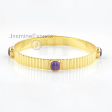 925 Silver Bangles, 18k Gold Copper Purple Turquoise Gemstone Bangle Jewelry For Women